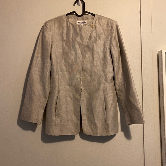 Giorgio Armani Jackets & Blazers - Giorgio Armani Silver Highneck Blazer